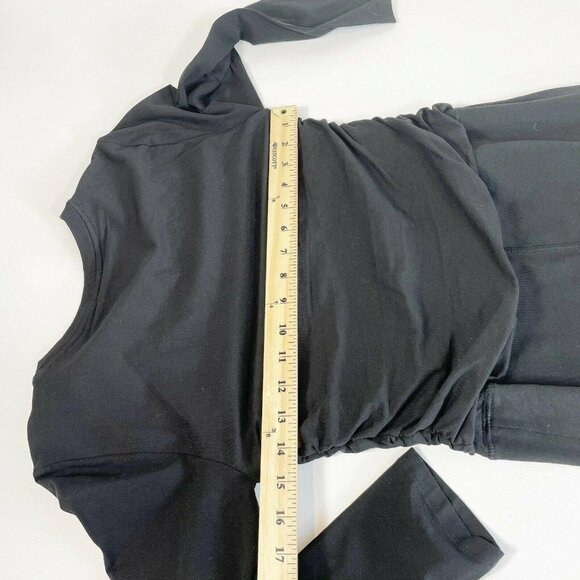 ATM Ruched Fitted Mini Dress M Black Long Sleeve P - Picture 6 of 11